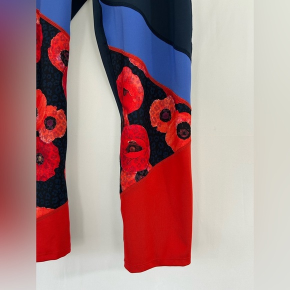 JoyLab Poppy Blue Red Tights Cropped Women’s Size Medium Great Condition - Picture 3 of 10